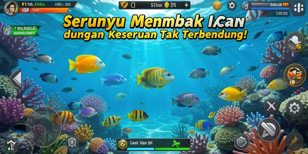 Skrinsut gameplay 11BOLA yang menampilkan aksi menembak ikan.