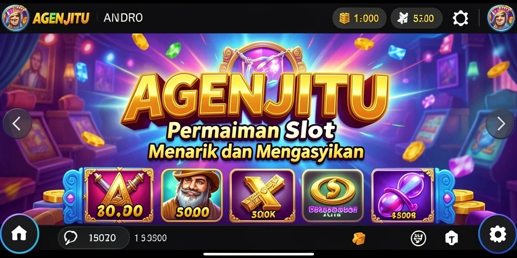 Tampilan gameplay seru AGENJITU dengan berbagai tema slot.