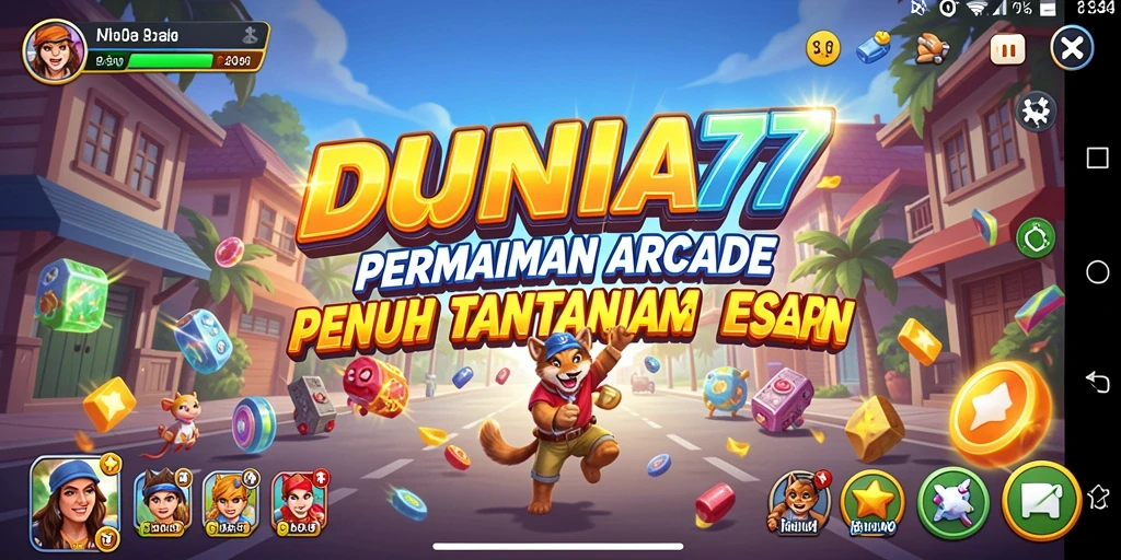 Screenshot menampilkan keseruan gameplay DUNIA77 di level yang menantang.