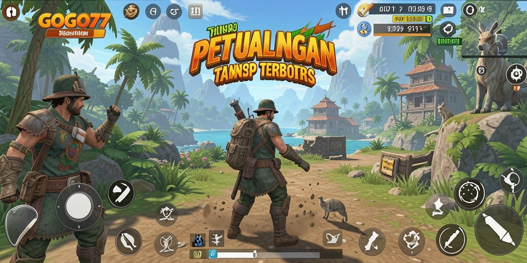 Tangkapan layar GOGO77 menampilkan petualangan di dunia terbuka yang luas.