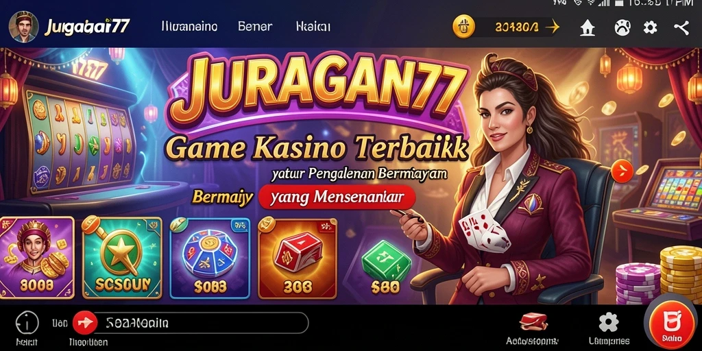 Tampilan gameplay menarik dari JURAGAN77 yang menampilkan suasana Kasino.