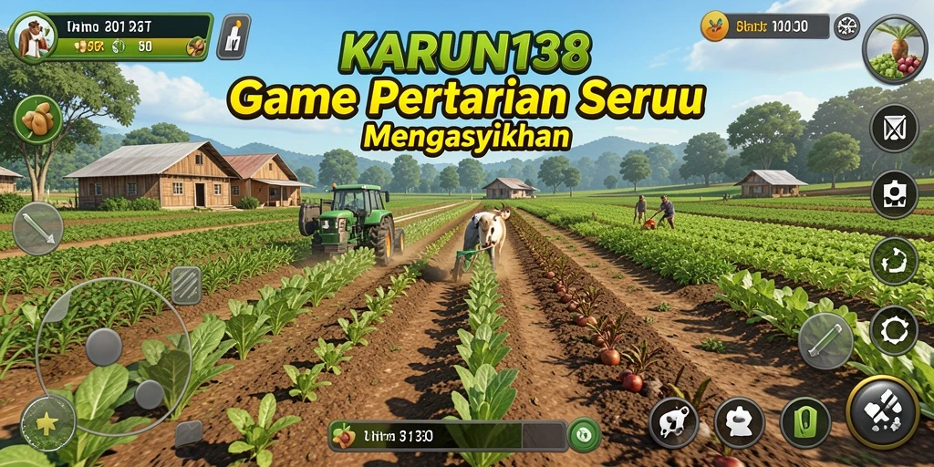 Screenshot gameplay <strong>KARUN138</strong> dengan aktivitas pertanian yang seru.