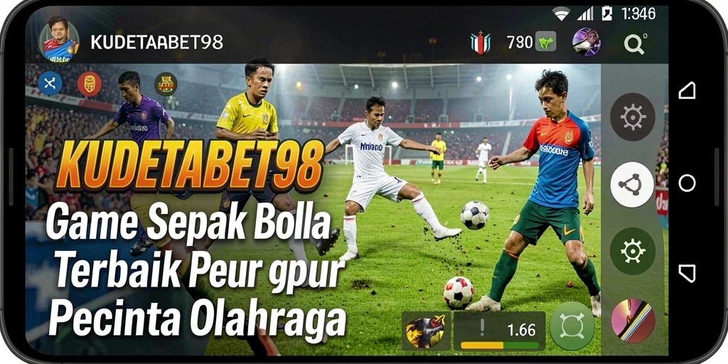 Tampilan gameplay sepak bola yang mendebarkan dan realistis.
