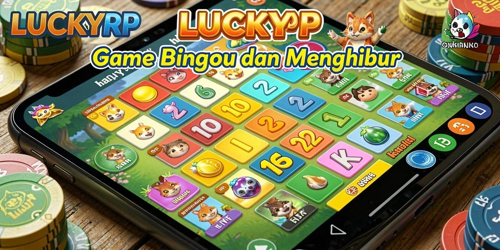 Tampilan gameplay seru di LUCKYRP dengan berbagai kartu Bingo.