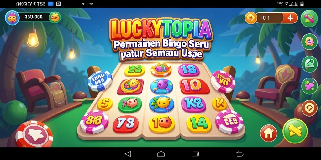 Tampilan gameplay menarik dari LUCKYTOPIA saat bermain Bingo.