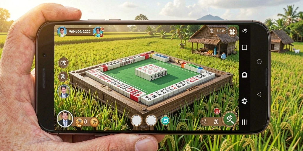 Tampilan menarik dari gameplay pertanian di MAHJONG222.