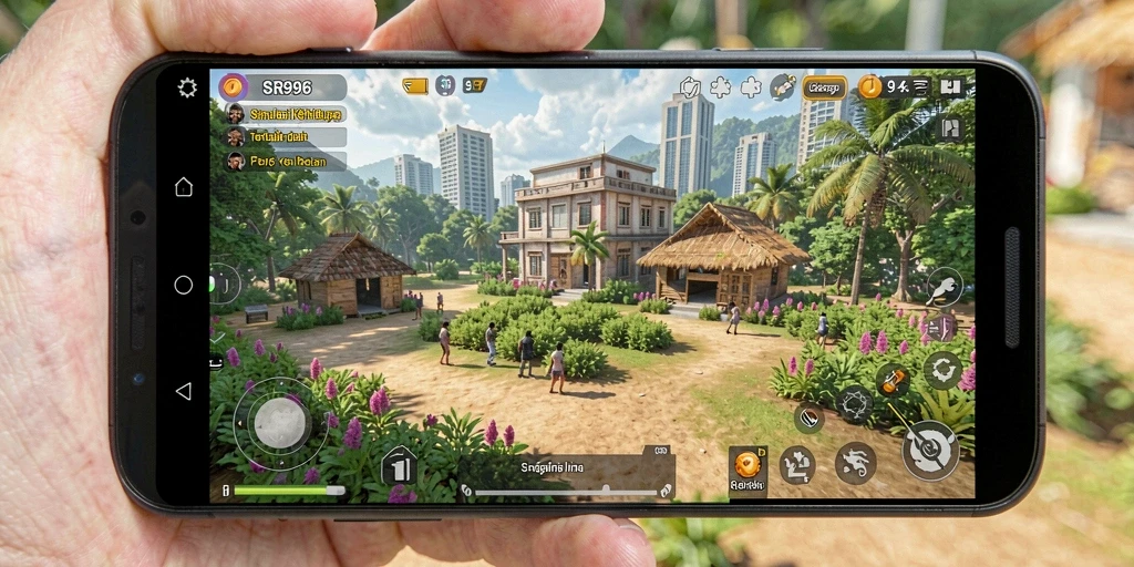 Tampilan gameplay SR996 yang menampilkan interaksi karakter dalam dunia Simulation.