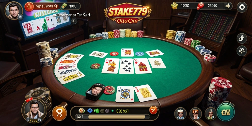 Screenshot menunjukkan gameplay seru permainan QiuQiu.