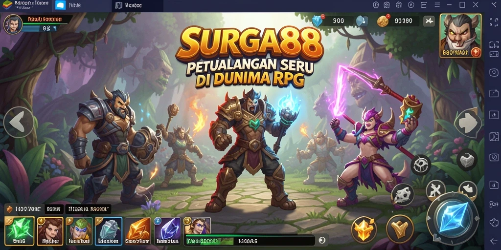 Tampilan screenshot SURGA88 menampilkan aksi seru dalam gameplay RPG.