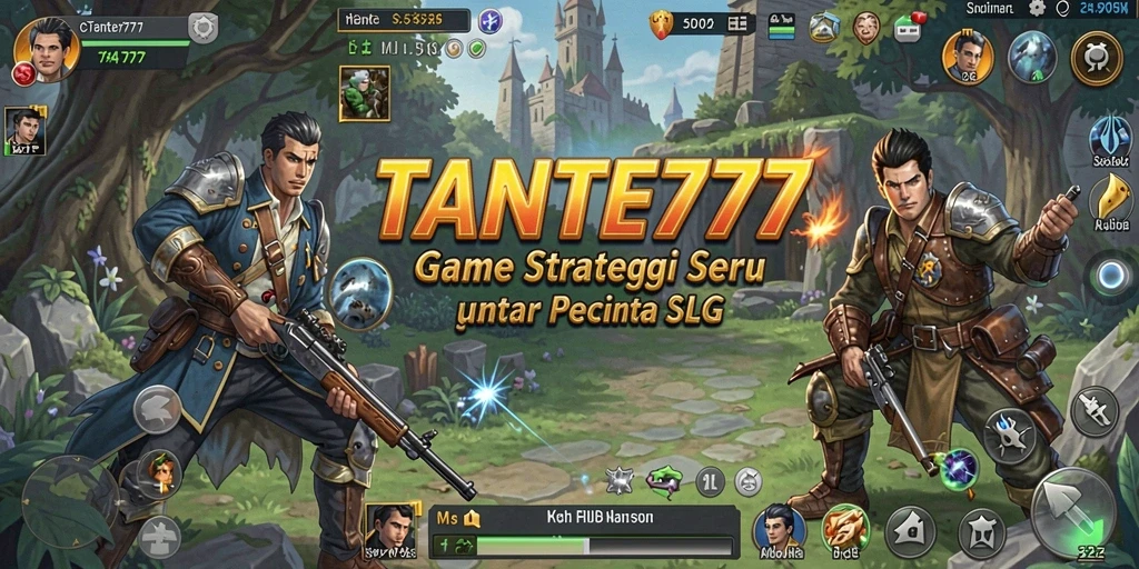 Screenshot gameplay TANTE777 menunjukkan suasana pertempuran strategis yang intens.