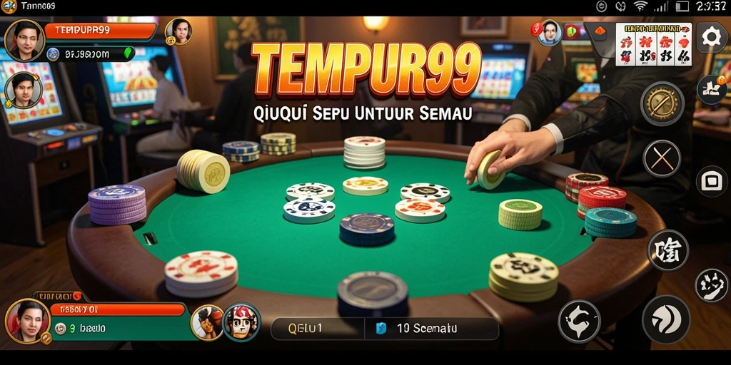 Screenshot gameplay QiuQiu TEMPUR99 dengan suasana seru.