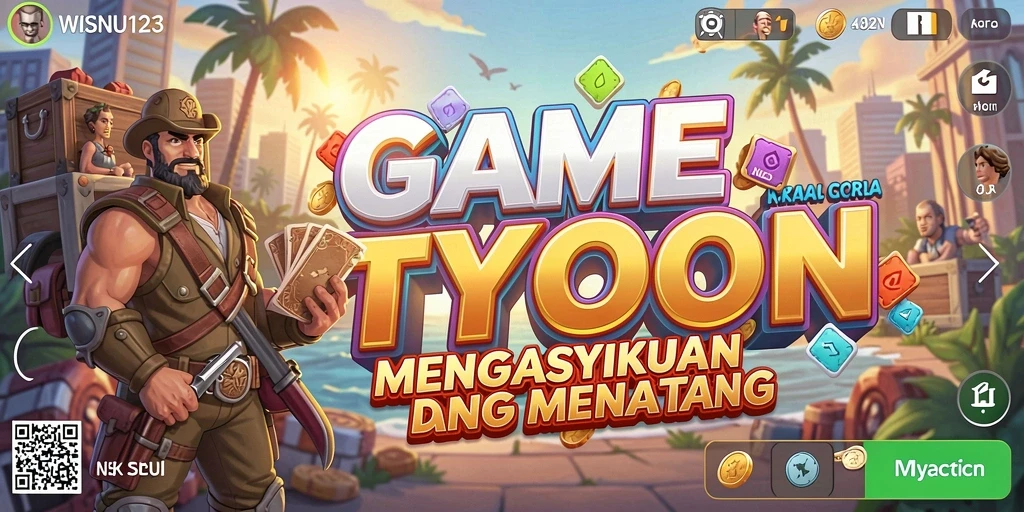 Tampilan gameplay WISNU123 yang menampilkan strategi bisnis seru.